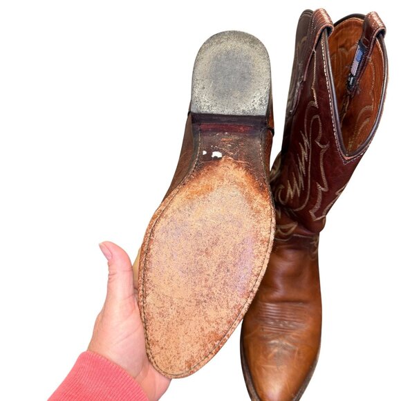 El Dorado Men’s Western Cowboy Boots Brown Leather 13” Shaft Size 10D R9211 main image 10
